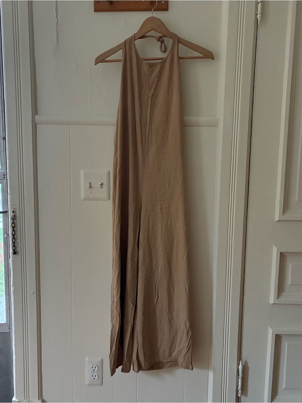 Sleeveless Maxi Jumpsuit in Beige
